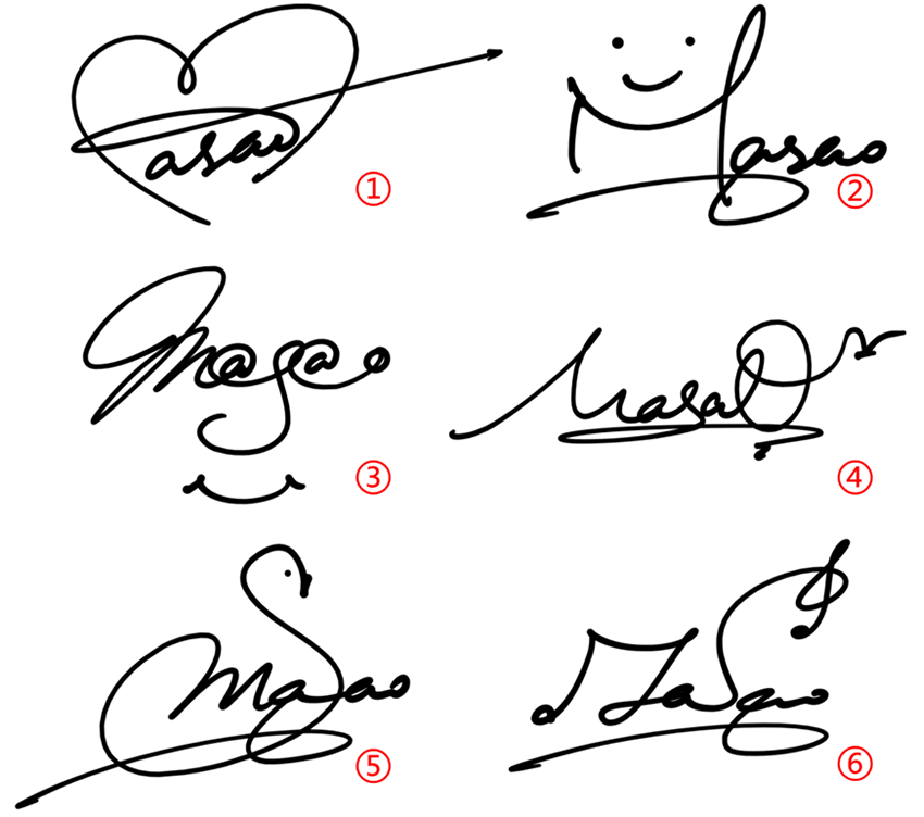 Masaoのサイン例