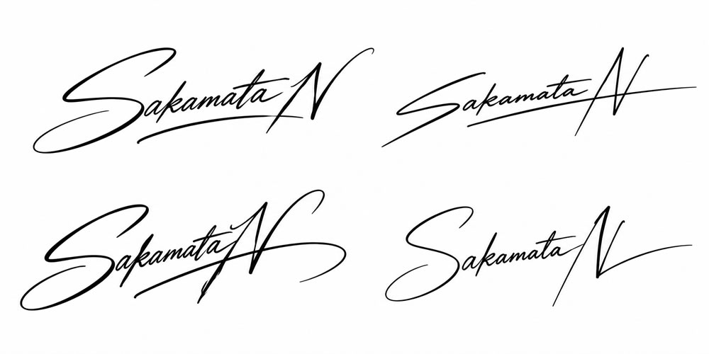 Sakamata Nのサインデザイン複数案