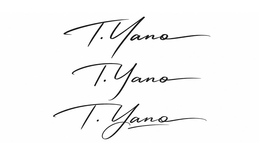 TとYの線や装飾を大きくしたGPT生成のT.Yanoサイン案