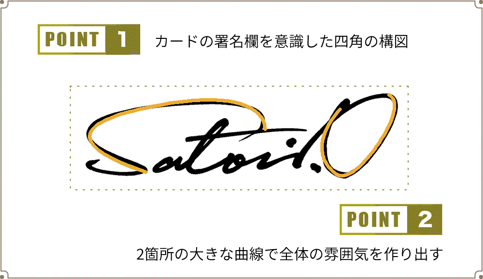 Satomi.Oのサインのデザイン例