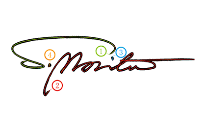 S.Moritaのサインの書き順